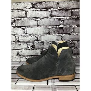 Shoe The Bear Dark Grey Suede Casual Back Zip Heel Boots Women Sz 41EU/10.5M US